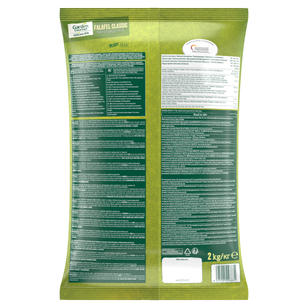 garden gourmet falafel classic 2kg back