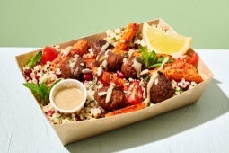 tabbouleh salad with garden gourmet vegan balls