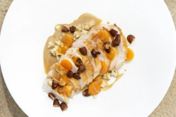 Poulet fermier au potiron couscous et crème d'amande